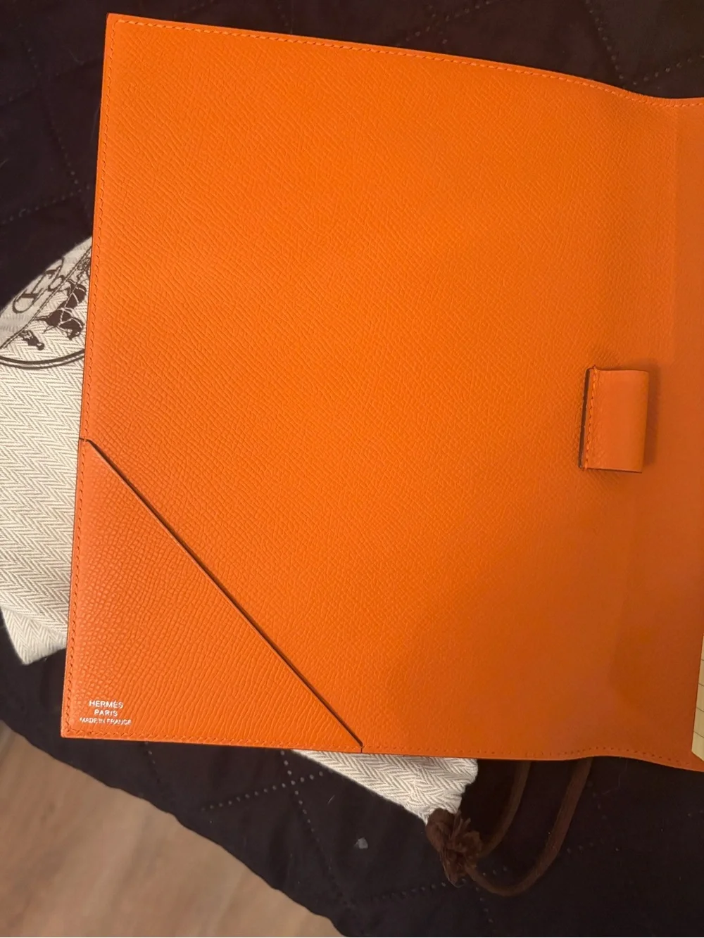 Hermès Ulysse MM Notepad Cover in Orange Epsom Leather